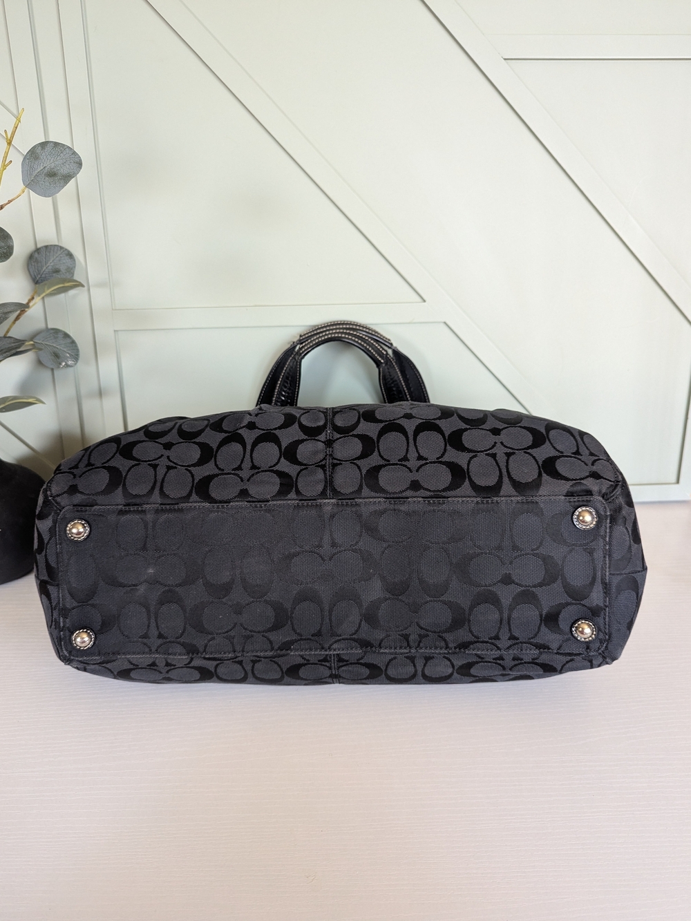 Y2K Coach Soho Pleated Signature Tote Bag - Gem